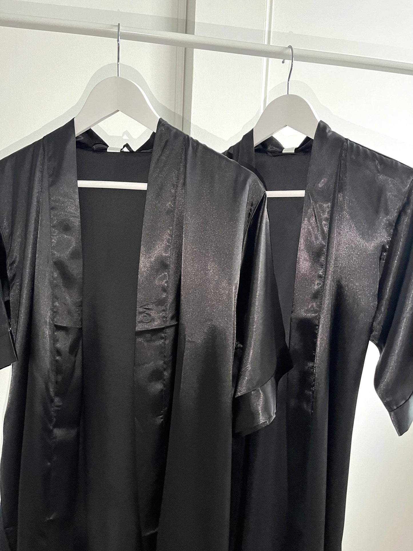 Peignoir en satin personnalisé - Noir