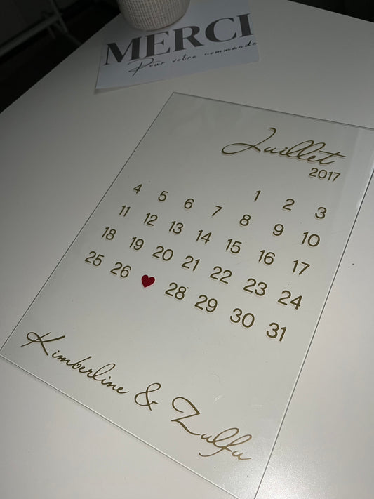 Panneau calendrier ♡